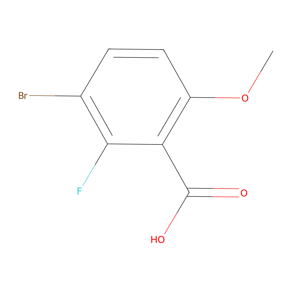 3-Bromo-2-fluoro-6-methoxybenzoic acid molecular structure, CAS 1449008-25-6