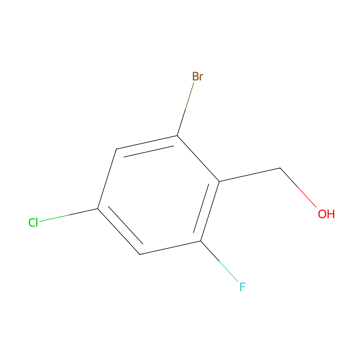 (2-Bromo-4-chloro-6-fluorophenyl)methanol molecular structure, CAS 1449008-26-7