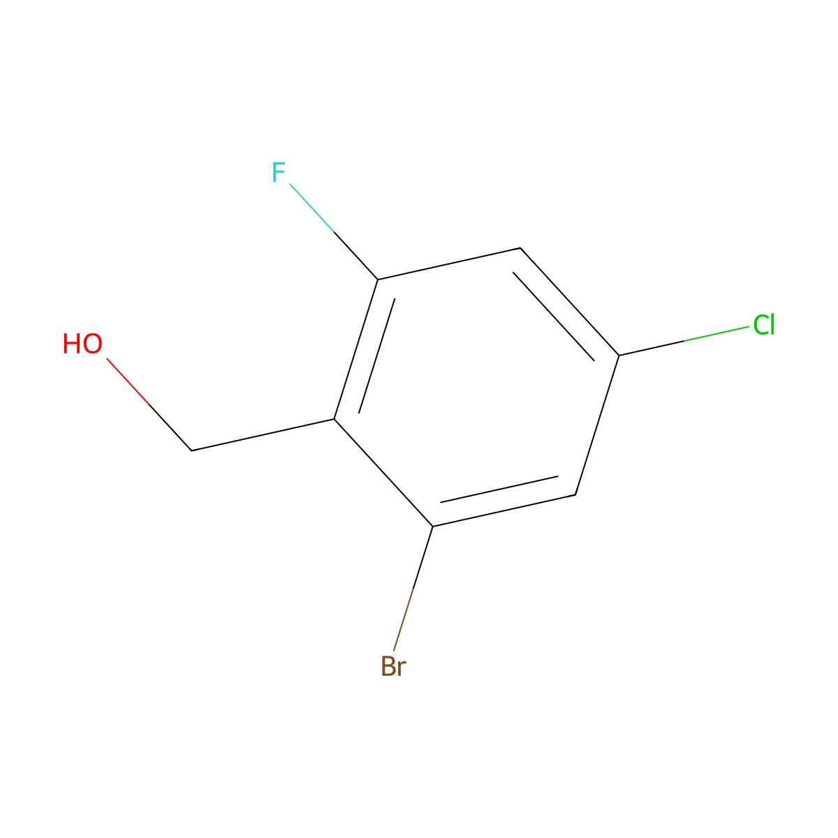 (2-Bromo-4-chloro-6-fluorophenyl)methanol molecular structure, CAS 1449008-26-7