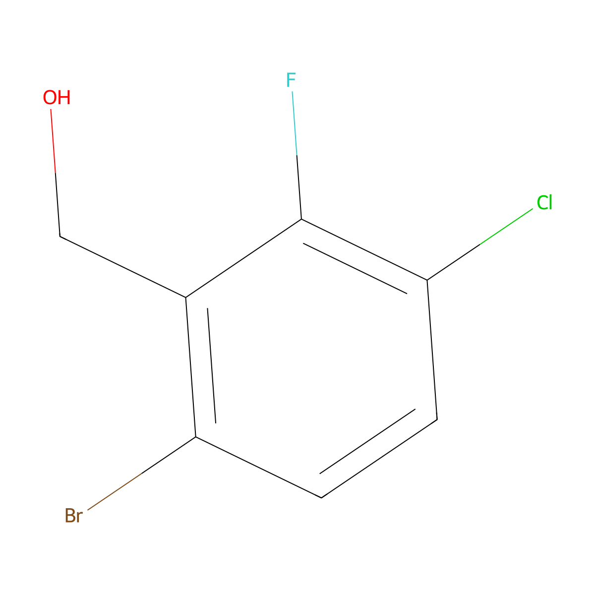 6-Bromo-3-chloro-2-fluorobenzenemethanol molecular structure, CAS 1449008-28-9