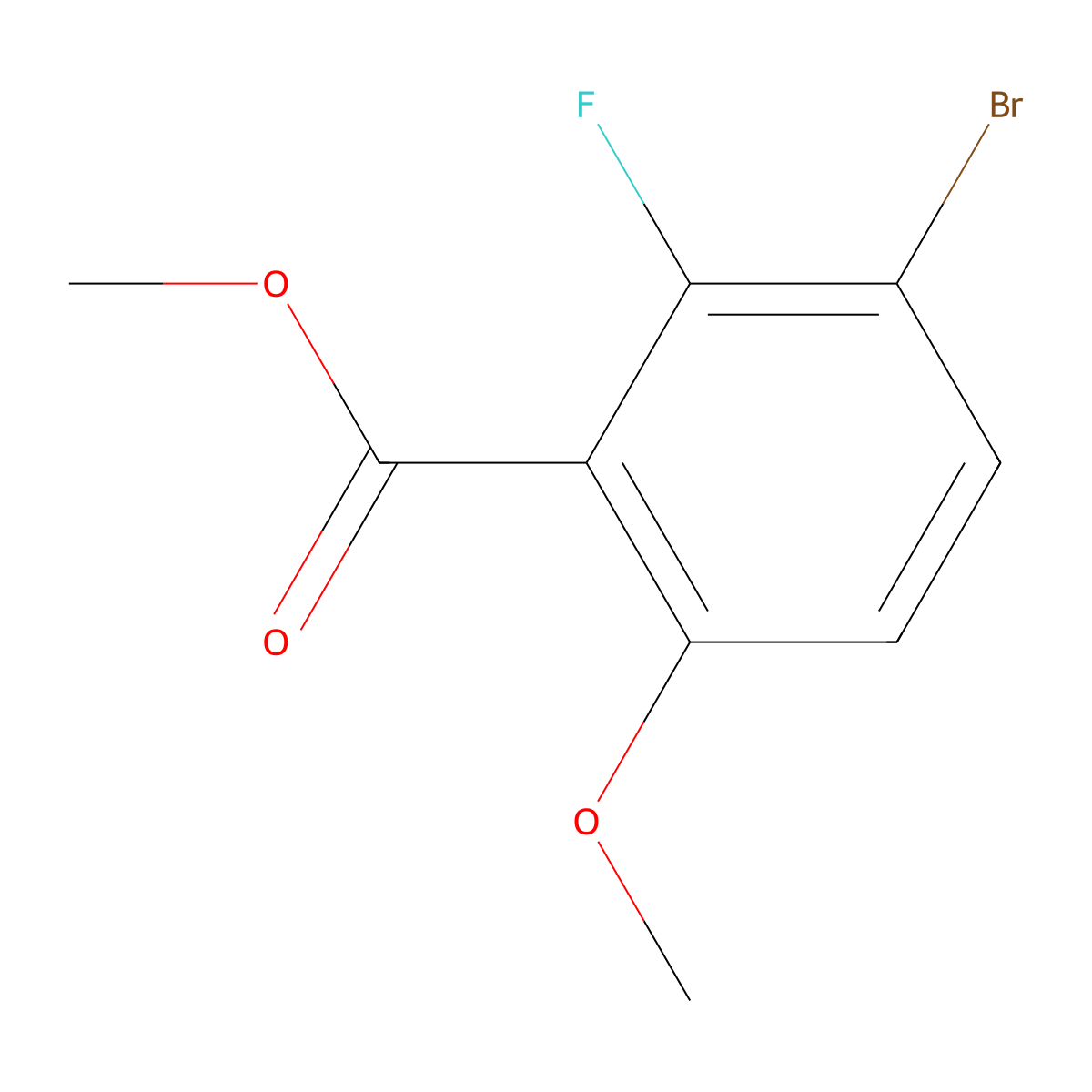 Methyl 3-bromo-2-fluoro-6-methoxybenzoate molecular structure, CAS 1449008-30-3