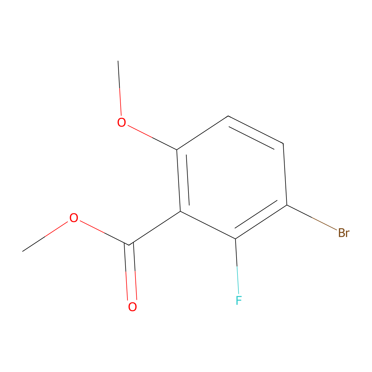 Methyl 3-bromo-2-fluoro-6-methoxybenzoate molecular structure, CAS 1449008-30-3
