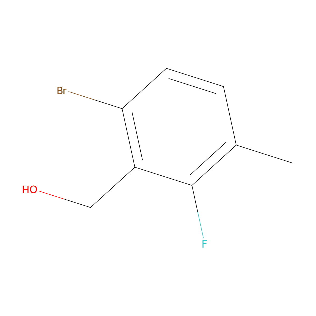 6-Bromo-2-fluoro-3-methylbenzyl alcohol molecular structure, CAS 1449008-31-4