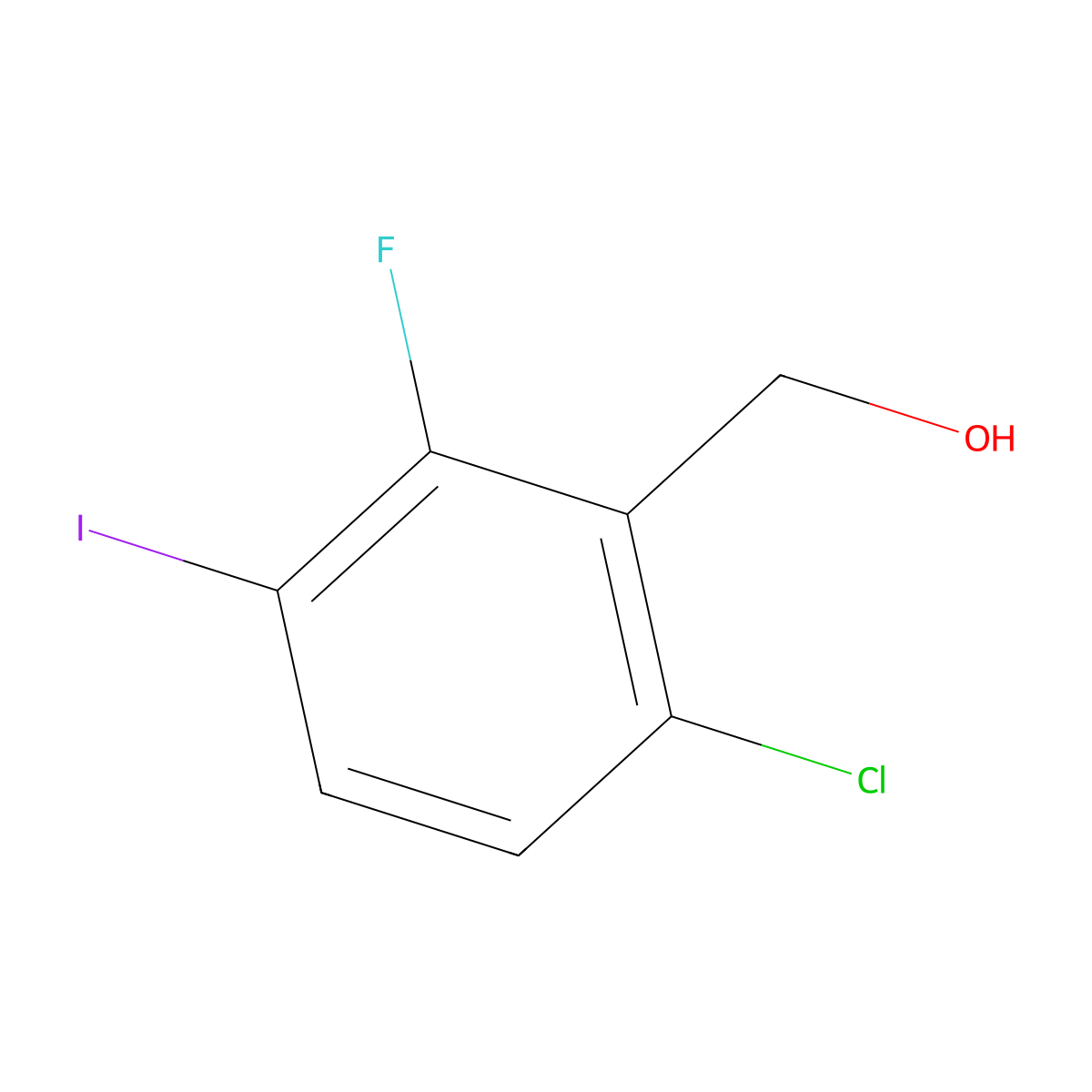 6-Chloro-2-fluoro-3-iodobenzyl alcohol molecular structure, CAS 1449008-32-5