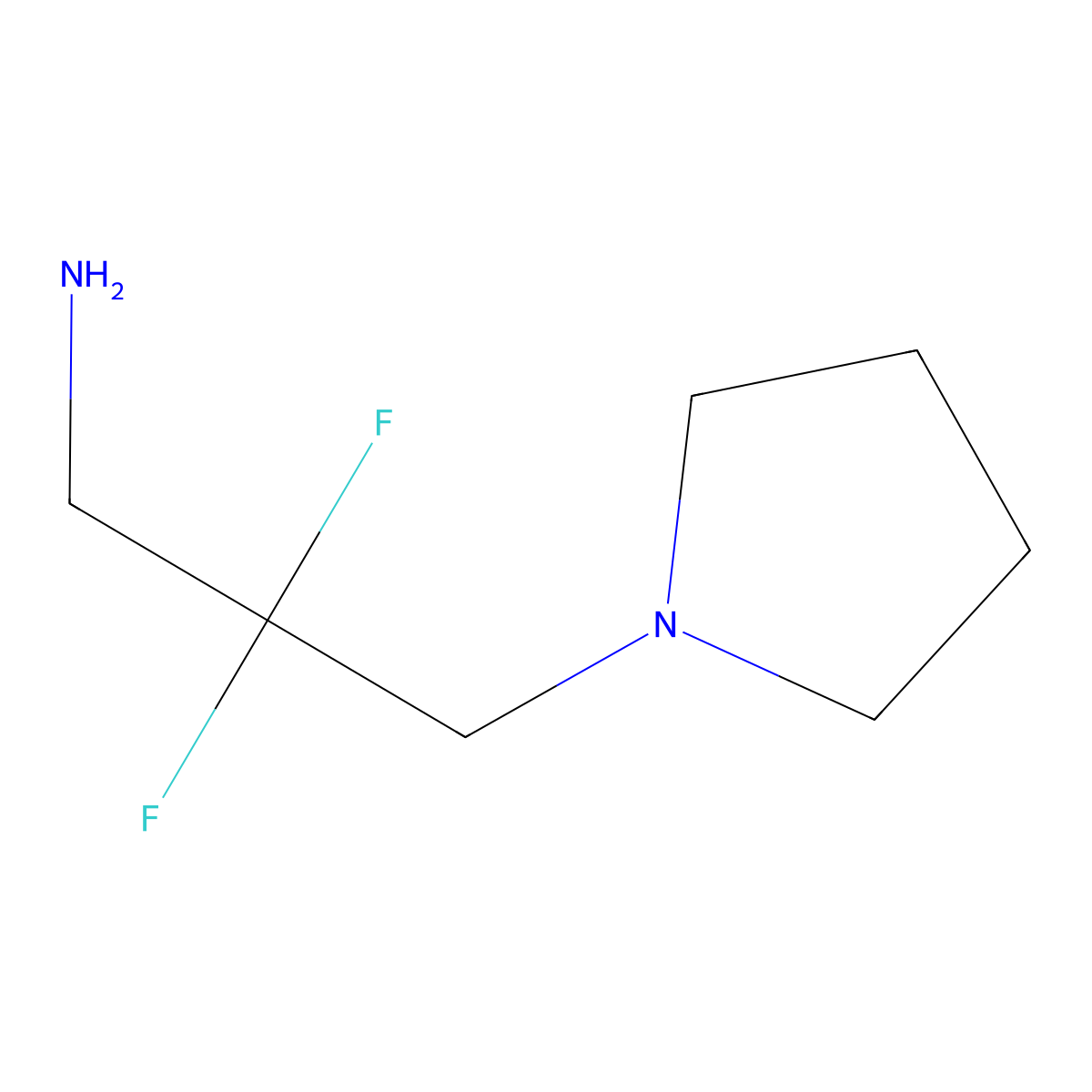 2,2-Difluoro-3-(pyrrolidin-1-YL)propan-1-amine molecular structure, CAS 1449009-82-8