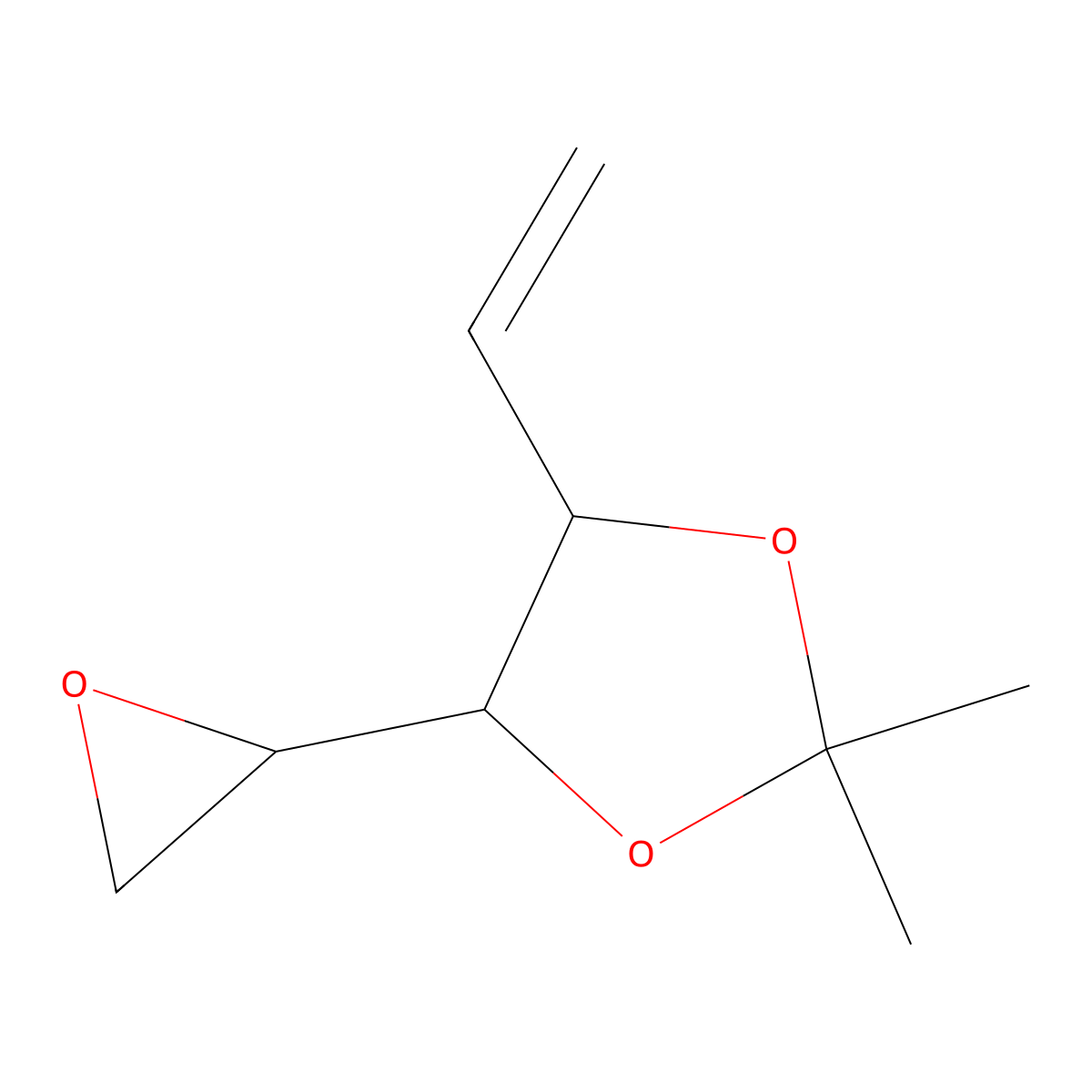 (4S,5R)-2,2-dimethyl-4-((r)-oxiran-2-yl)-5-vinyl-1,3-dioxolane molecular structure, CAS 144901-90-6
