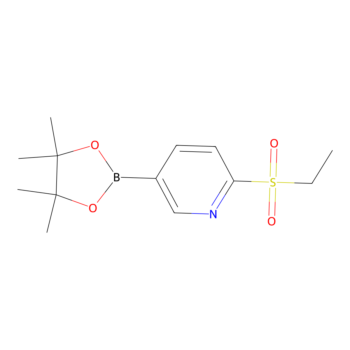 2-(Ethanesulfonyl)-5-(tetramethyl-1,3,2-dioxaborolan-2-yl)pyridine molecular structure, CAS 1449010-00-7