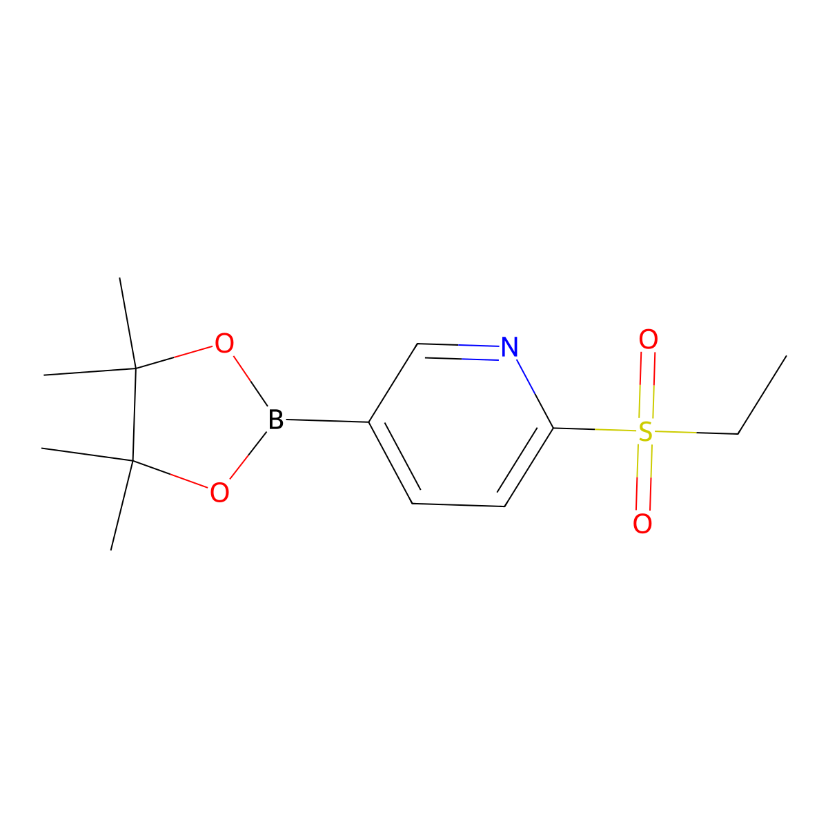 2-(Ethanesulfonyl)-5-(tetramethyl-1,3,2-dioxaborolan-2-yl)pyridine molecular structure, CAS 1449010-00-7