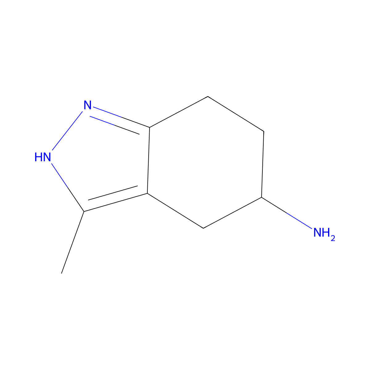 3-methyl-4,5,6,7-tetrahydro-1H-indazol-5-amine molecular structure, CAS 1449010-16-5