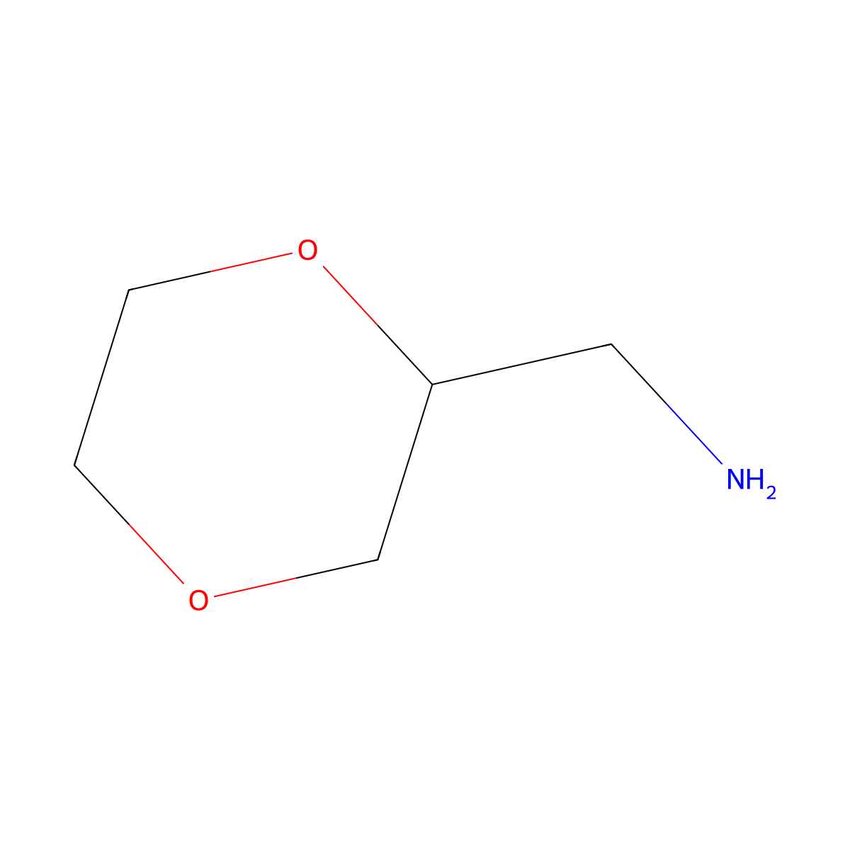 [(2R)-1,4-dioxan-2-yl]methanamine molecular structure, CAS 1449010-18-7