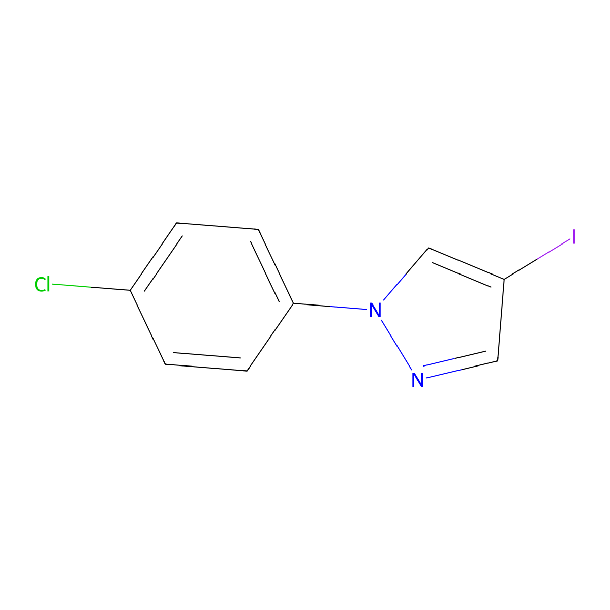 1-(4-Chlorophenyl)-4-iodo-1H-pyrazole molecular structure, CAS 1449038-89-4