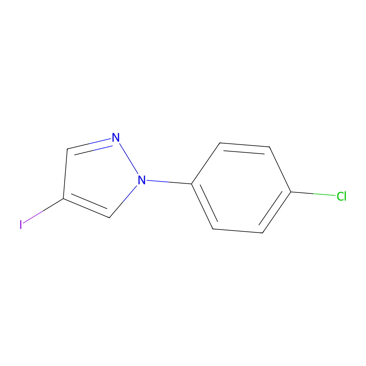 1-(4-Chlorophenyl)-4-iodo-1H-pyrazole molecular structure, CAS 1449038-89-4