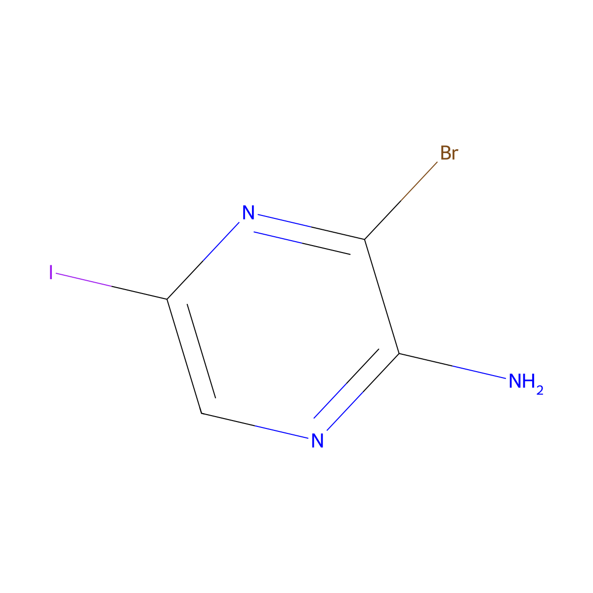 3-Bromo-5-iodopyrazin-2-amine molecular structure, CAS 1449112-32-6