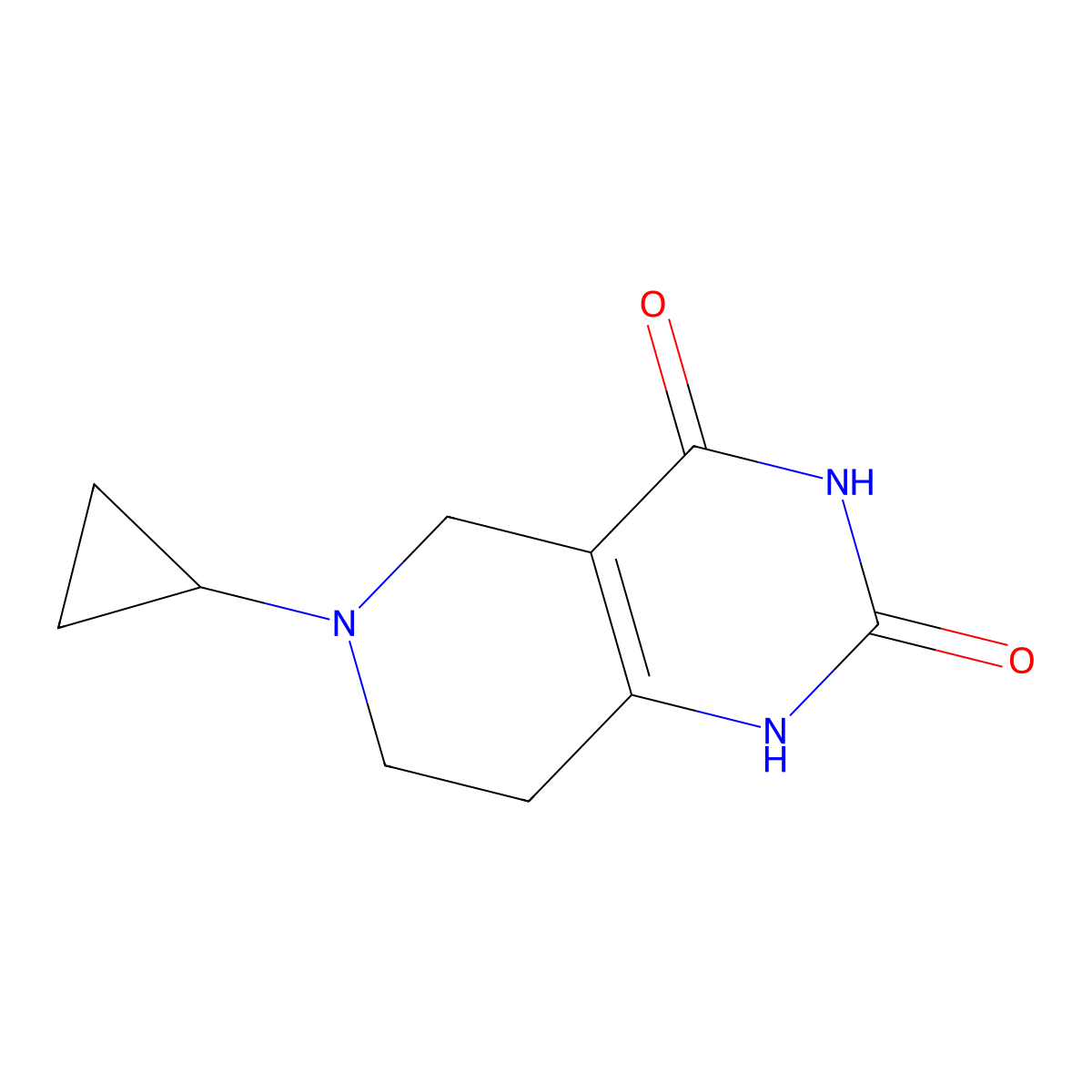 6-Cyclopropyl-5,6,7,8-tetrahydropyrido[4,3-d]pyrimidine-2,4(1H,3H)-dione molecular structure, CAS 1449117-26-3