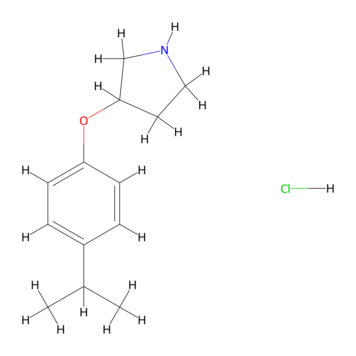 3-(4-Isopropylphenoxy)pyrrolidine hydrochloride molecular structure, CAS 1449117-29-6