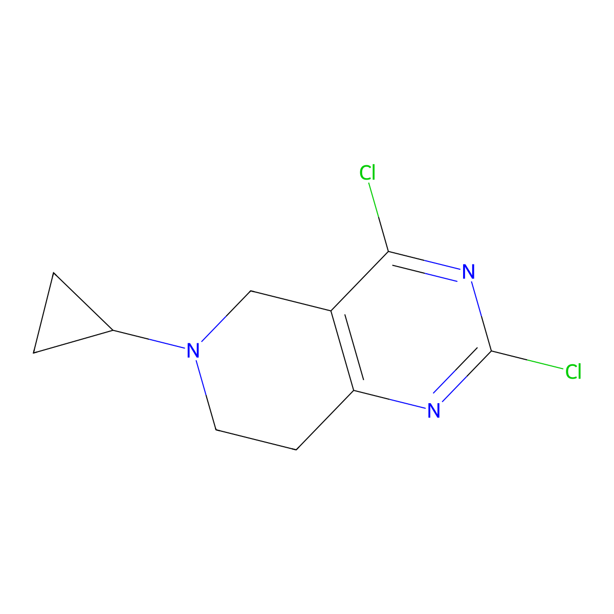 2,4-Dichloro-6-cyclopropyl-5,6,7,8-tetrahydropyrido[4,3-d]pyrimidine molecular structure, CAS 1449117-31-0
