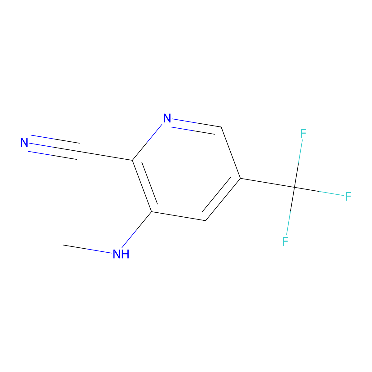 3-(Methylamino)-5-(trifluoromethyl)pyridine-2-carbonitrile molecular structure, CAS 1449117-32-1