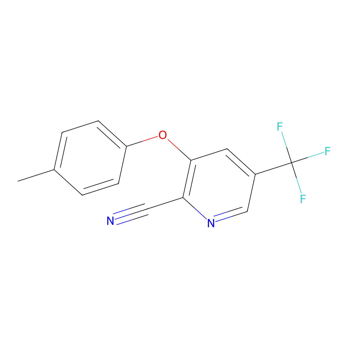 3-(4-Methylphenoxy)-5-(trifluoromethyl)pyridine-2-carbonitrile molecular structure, CAS 1449117-34-3