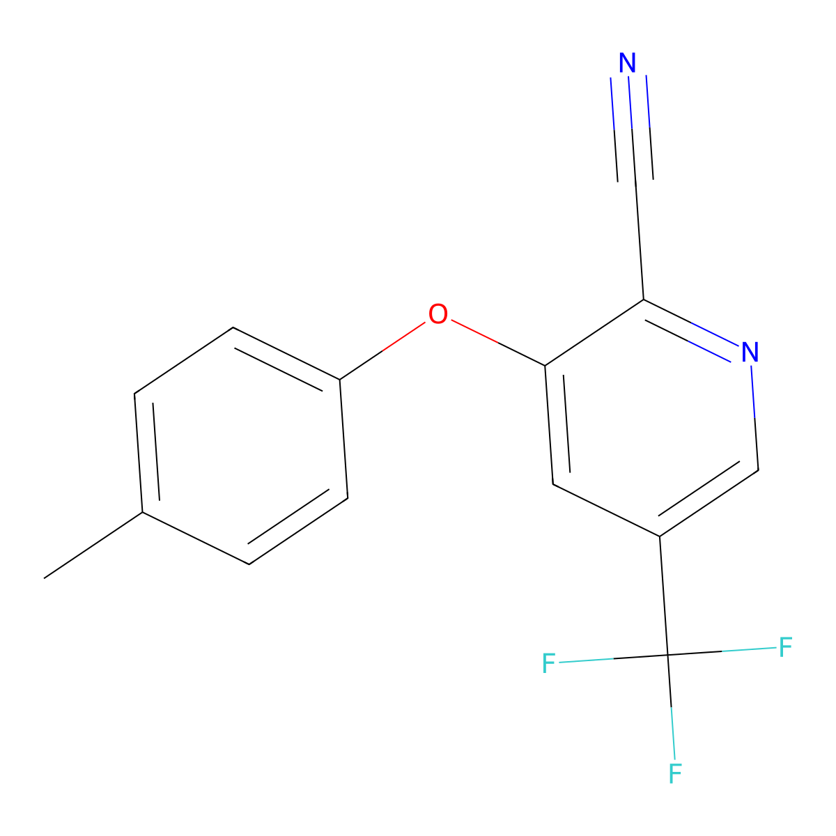 3-(4-Methylphenoxy)-5-(trifluoromethyl)pyridine-2-carbonitrile molecular structure, CAS 1449117-34-3