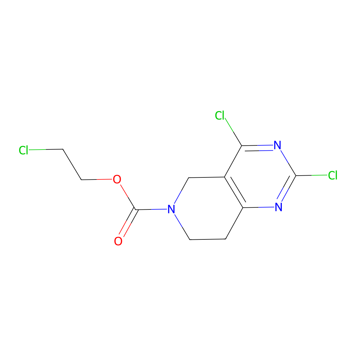 2-Chloroethyl 2,4-dichloro-7,8-dihydropyrido[4,3-d]pyrimidine-6(5H)-carboxylate molecular structure, CAS 1449117-45-6