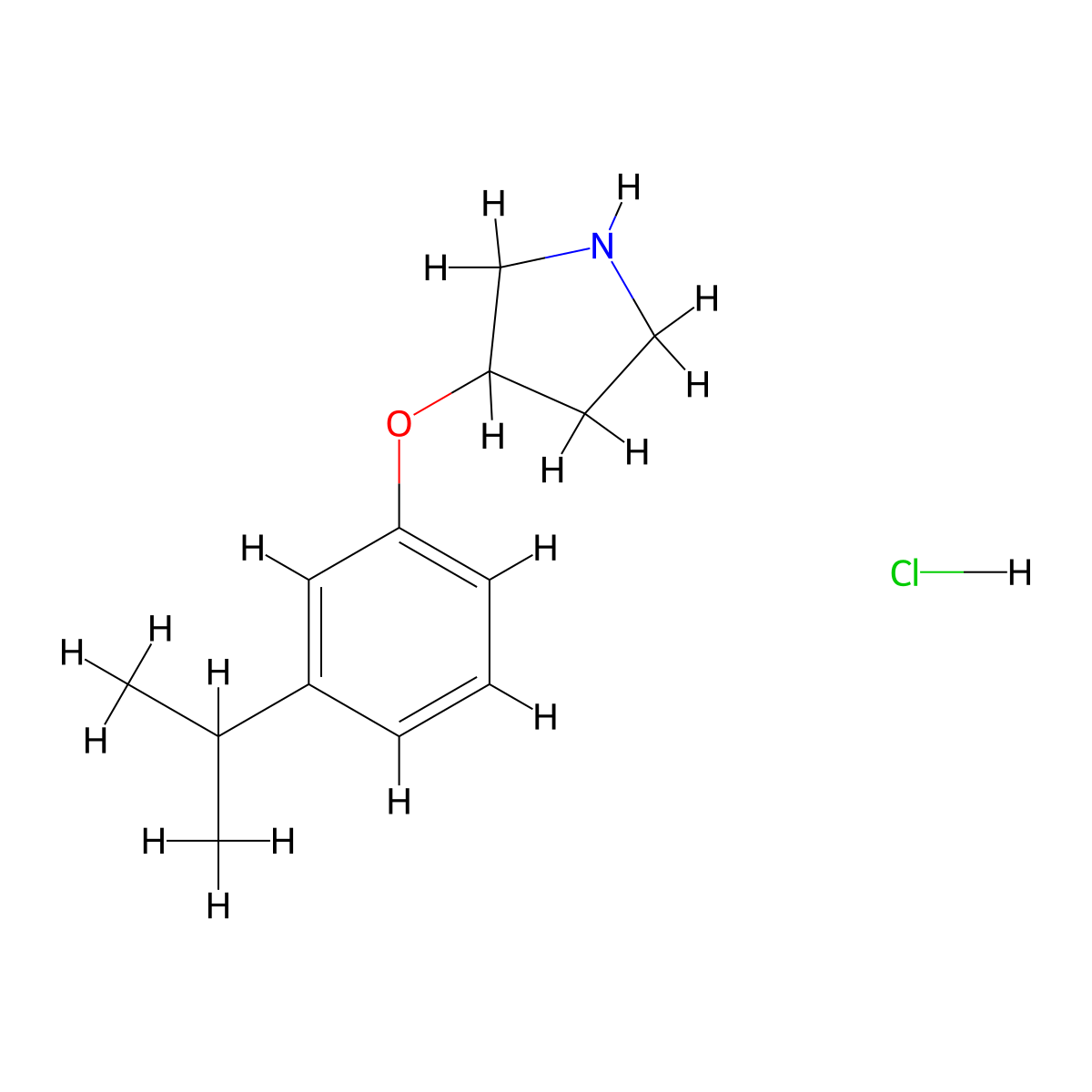 3-(3-Isopropylphenoxy)pyrrolidine hydrochloride molecular structure, CAS 1449117-55-8