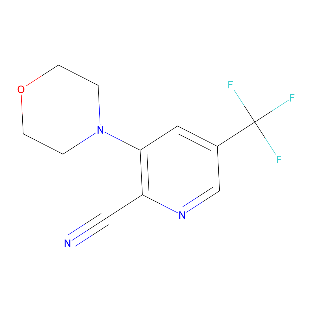 3-Morpholino-5-(trifluoromethyl)picolinonitrile molecular structure, CAS 1449117-57-0