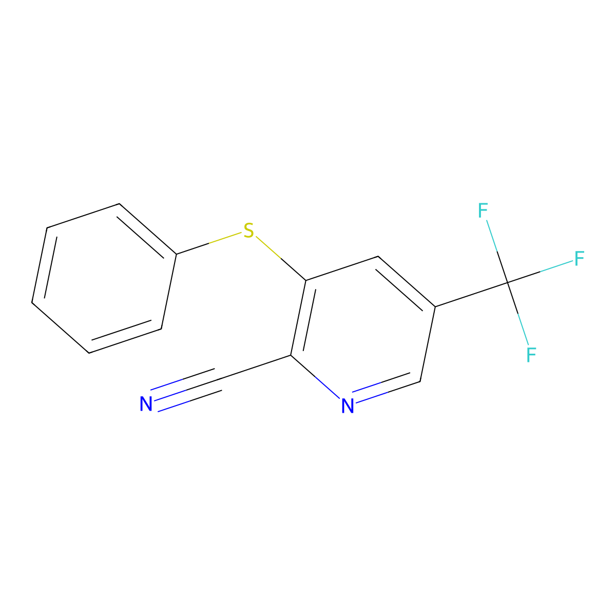 3-(Phenylthio)-5-(trifluoromethyl)picolinonitrile molecular structure, CAS 1449117-61-6