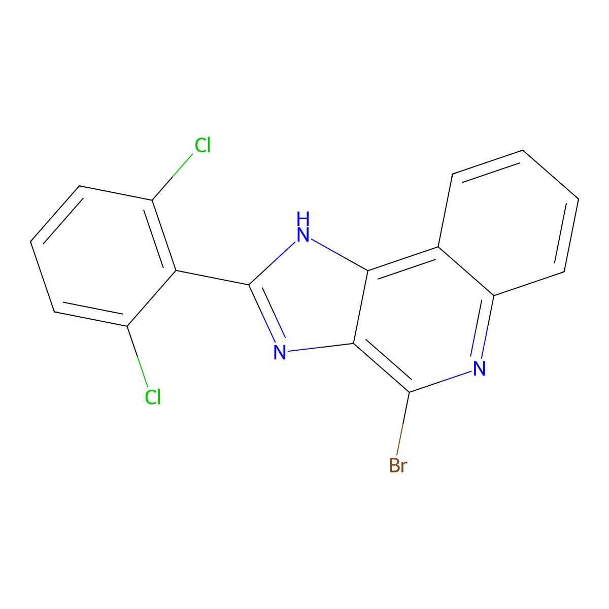4-Bromo-2-(2,6-dichlorophenyl)-1H-imidazo[4,5-c]quinoline molecular structure, CAS 1449117-62-7