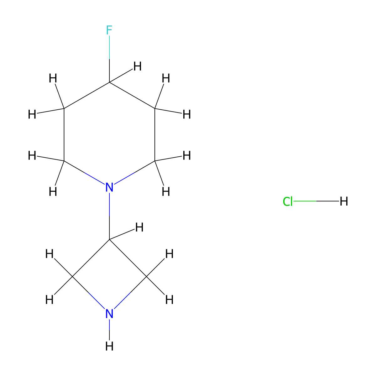 1-(Azetidin-3-yl)-4-fluoropiperidine hydrochloride molecular structure, CAS 1449117-63-8