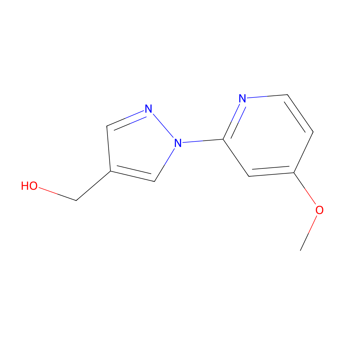 (1-(4-Methoxypyridin-2-yl)-1H-pyrazol-4-yl)methanol molecular structure, CAS 1449117-64-9