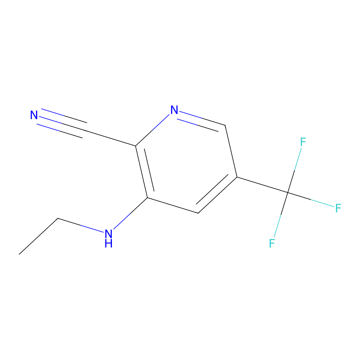 3-(Ethylamino)-5-(trifluoromethyl)pyridine-2-carbonitrile molecular structure, CAS 1449117-67-2