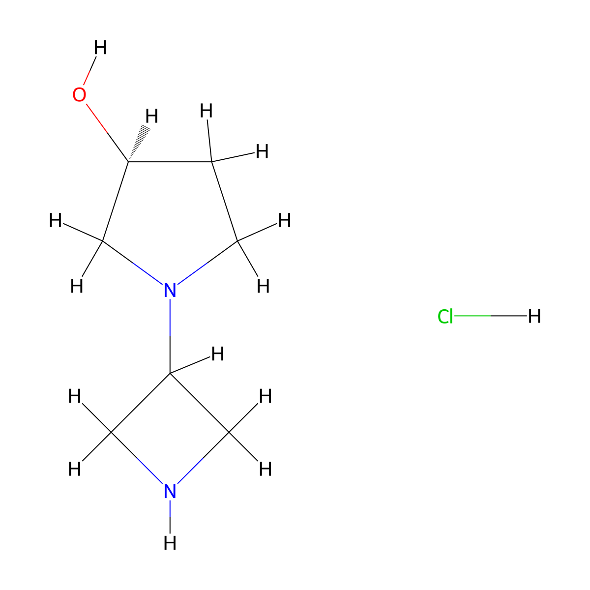 (S)-1-(Azetidin-3-yl)pyrrolidin-3-ol hydrochloride molecular structure, CAS 1449131-14-9