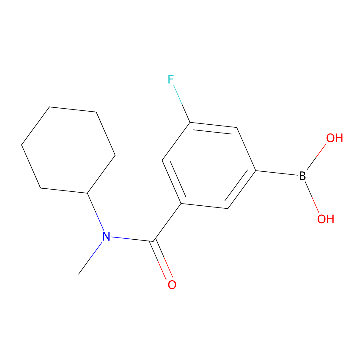 (3-(Cyclohexyl(methyl)carbamoyl)-5-fluorophenyl)boronic acid molecular structure, CAS 1449131-71-8