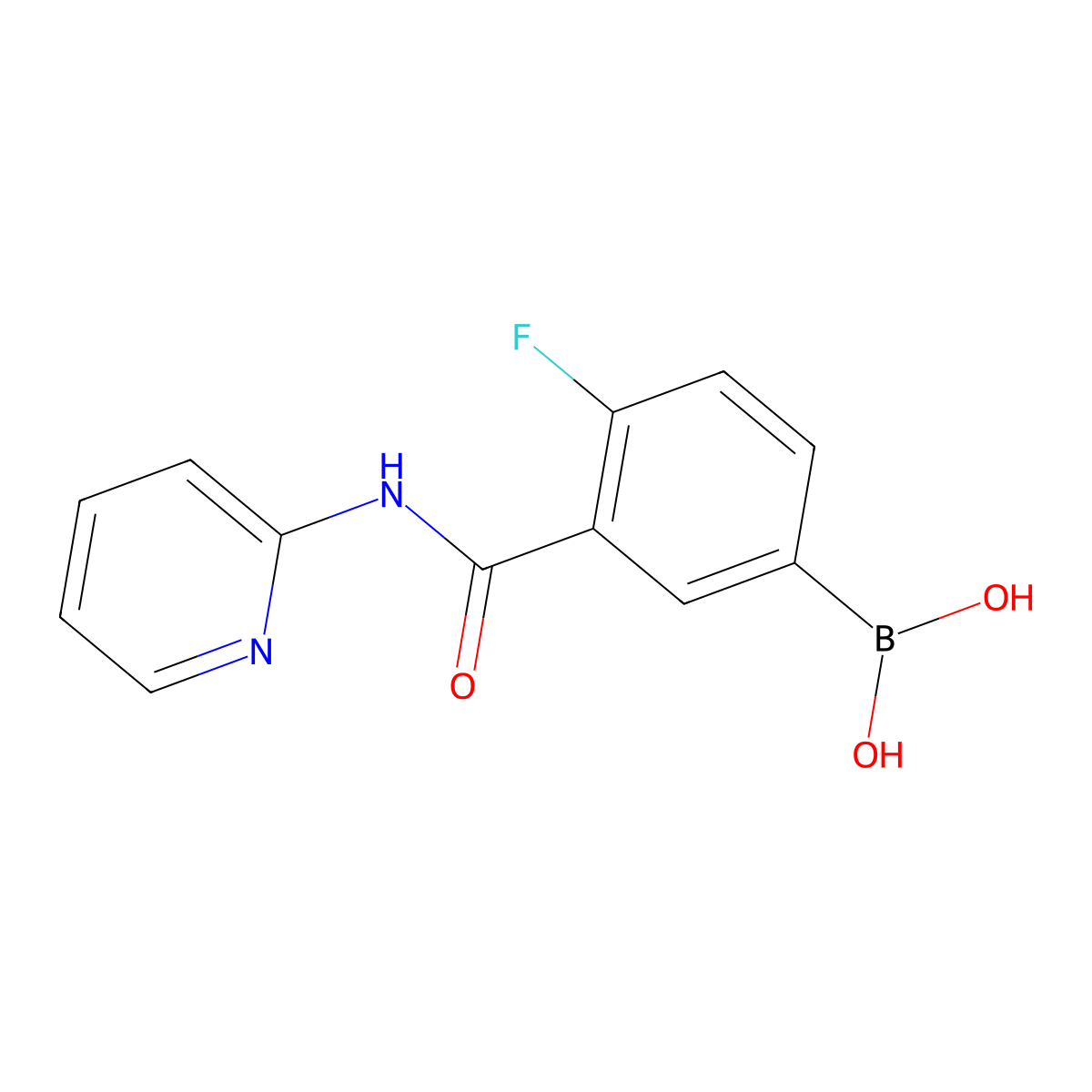 4-Fluoro-3-(2-pyridylcarbamoyl)benzeneboronic acid molecular structure, CAS 1449131-72-9