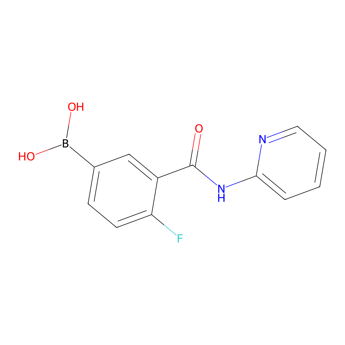4-Fluoro-3-(2-pyridylcarbamoyl)benzeneboronic acid molecular structure, CAS 1449131-72-9