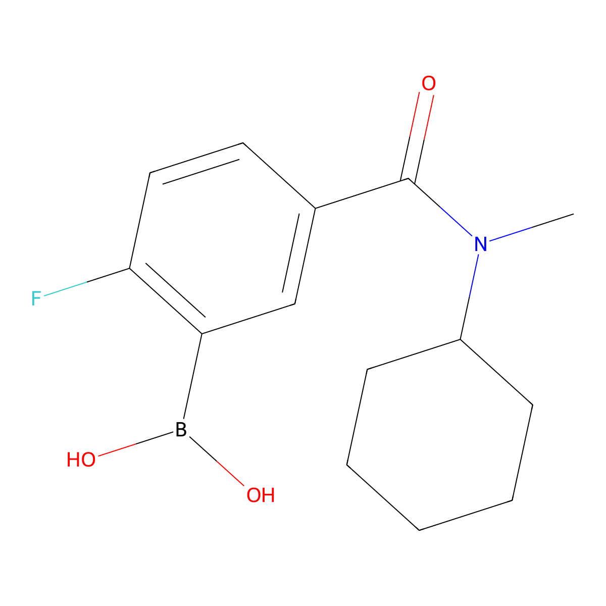 5-[Cyclohexyl(methyl)carbamoyl]-2-fluorobenzeneboronic acid molecular structure, CAS 1449131-79-6