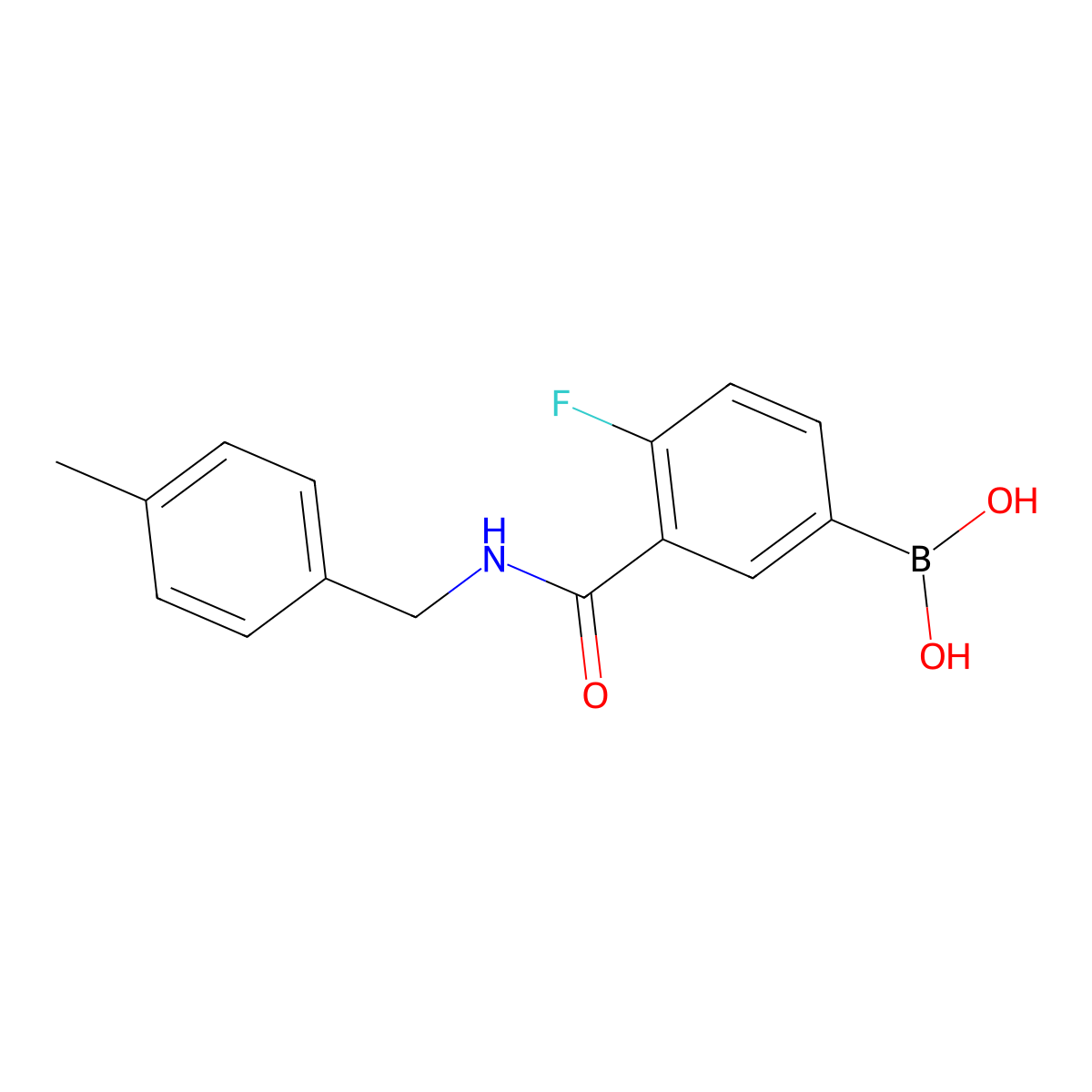 4-Fluoro-3-(4-methylbenzylcarbamoyl)benzeneboronic acid molecular structure, CAS 1449131-85-4