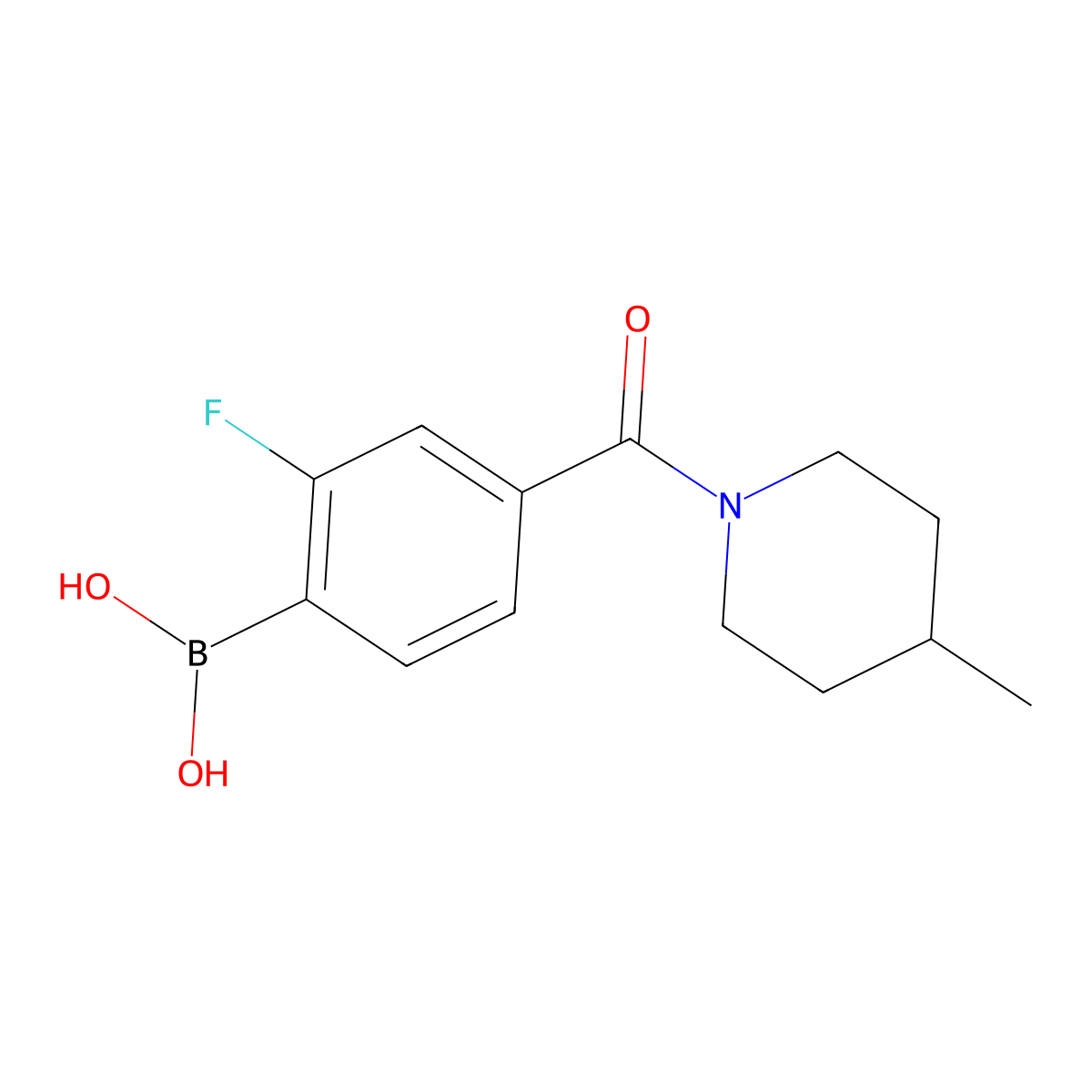 (2-Fluoro-4-(4-methylpiperidine-1-carbonyl)phenyl)boronic acid molecular structure, CAS 1449131-89-8