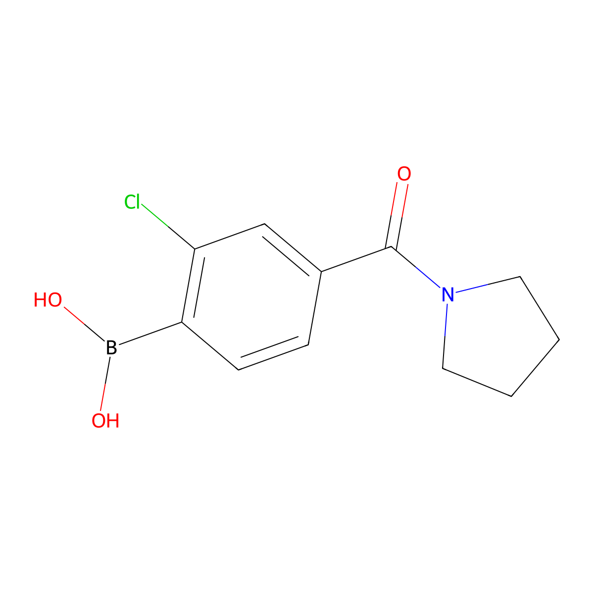 2-Chloro-4-(1-pyrrolidinylcarbonyl)phenylboronic acid molecular structure, CAS 1449131-93-4