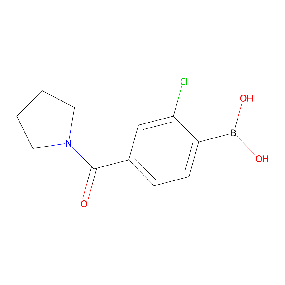 2-Chloro-4-(1-pyrrolidinylcarbonyl)phenylboronic acid molecular structure, CAS 1449131-93-4
