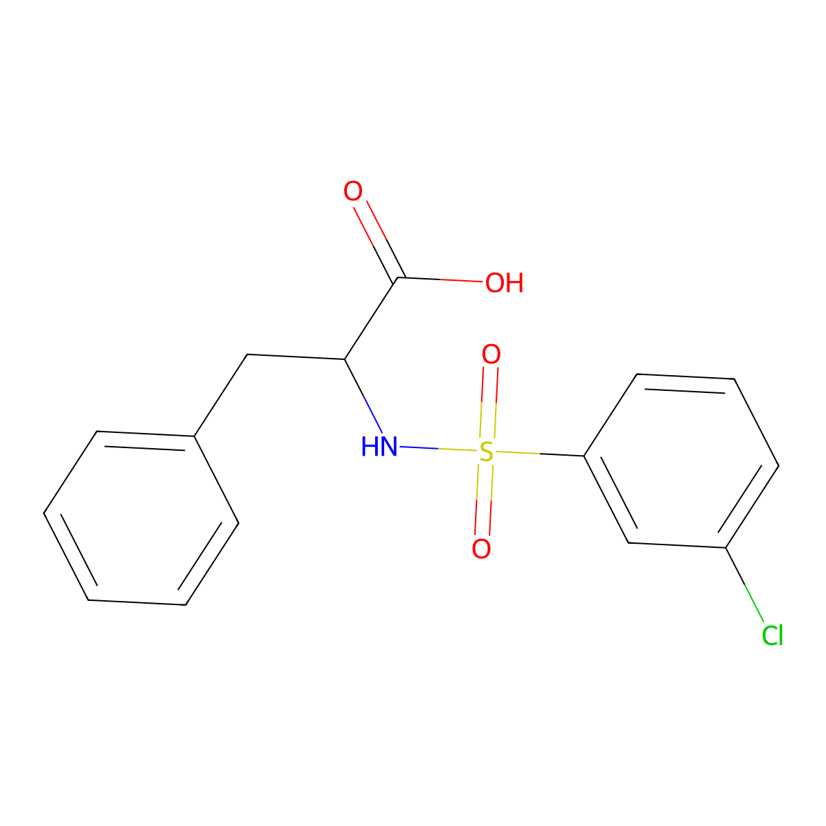 ((3-Chlorophenyl)sulfonyl)phenylalanine molecular structure, CAS 1449132-27-7