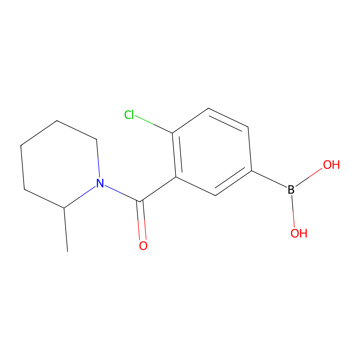 4-Chloro-3-(2-methyl-1-piperidinylcarbonyl)benzeneboronic acid molecular structure, CAS 1449132-33-5