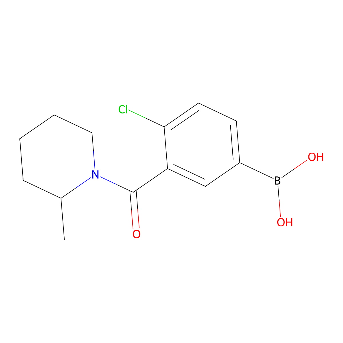 4-Chloro-3-(2-methyl-1-piperidinylcarbonyl)benzeneboronic acid molecular structure, CAS 1449132-33-5