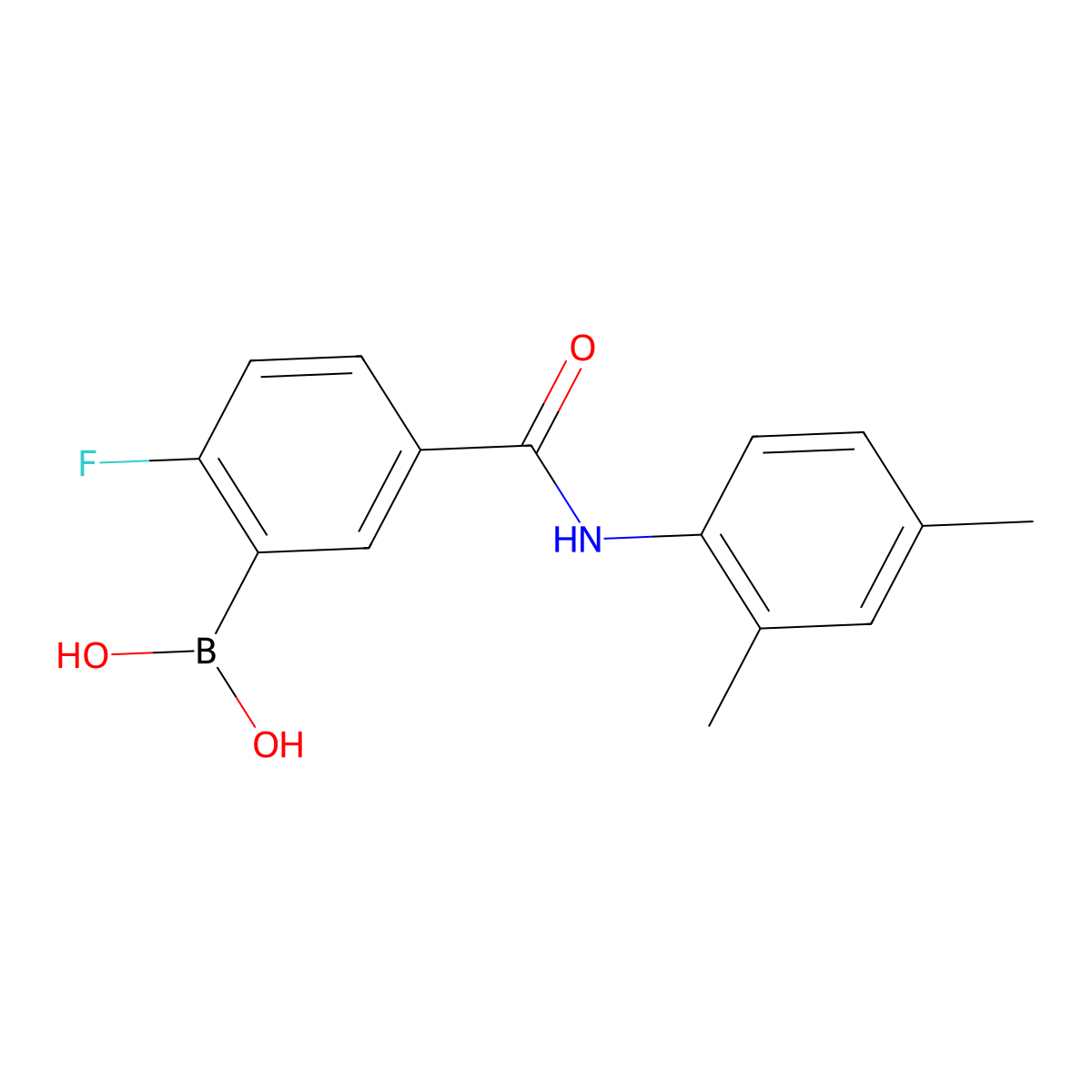 5-(2,4-Dimethylphenylcarbamoyl)-2-fluorophenylboronic acid molecular structure, CAS 1449132-37-9