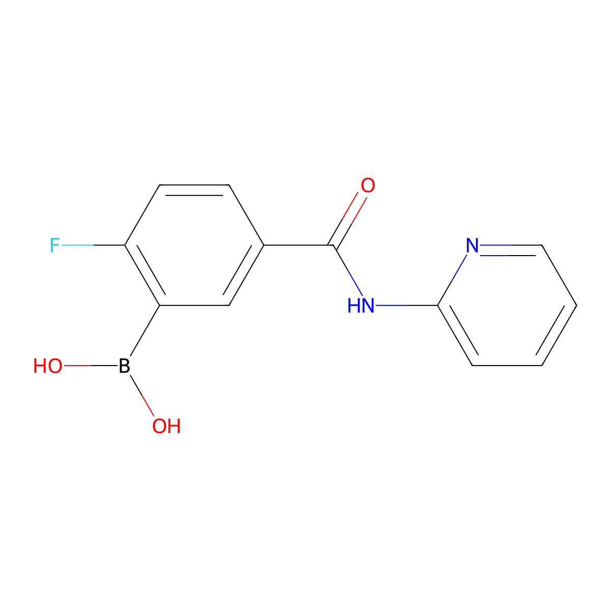 2-Fluoro-5-(2-pyridylcarbamoyl)benzeneboronic acid molecular structure, CAS 1449132-51-7