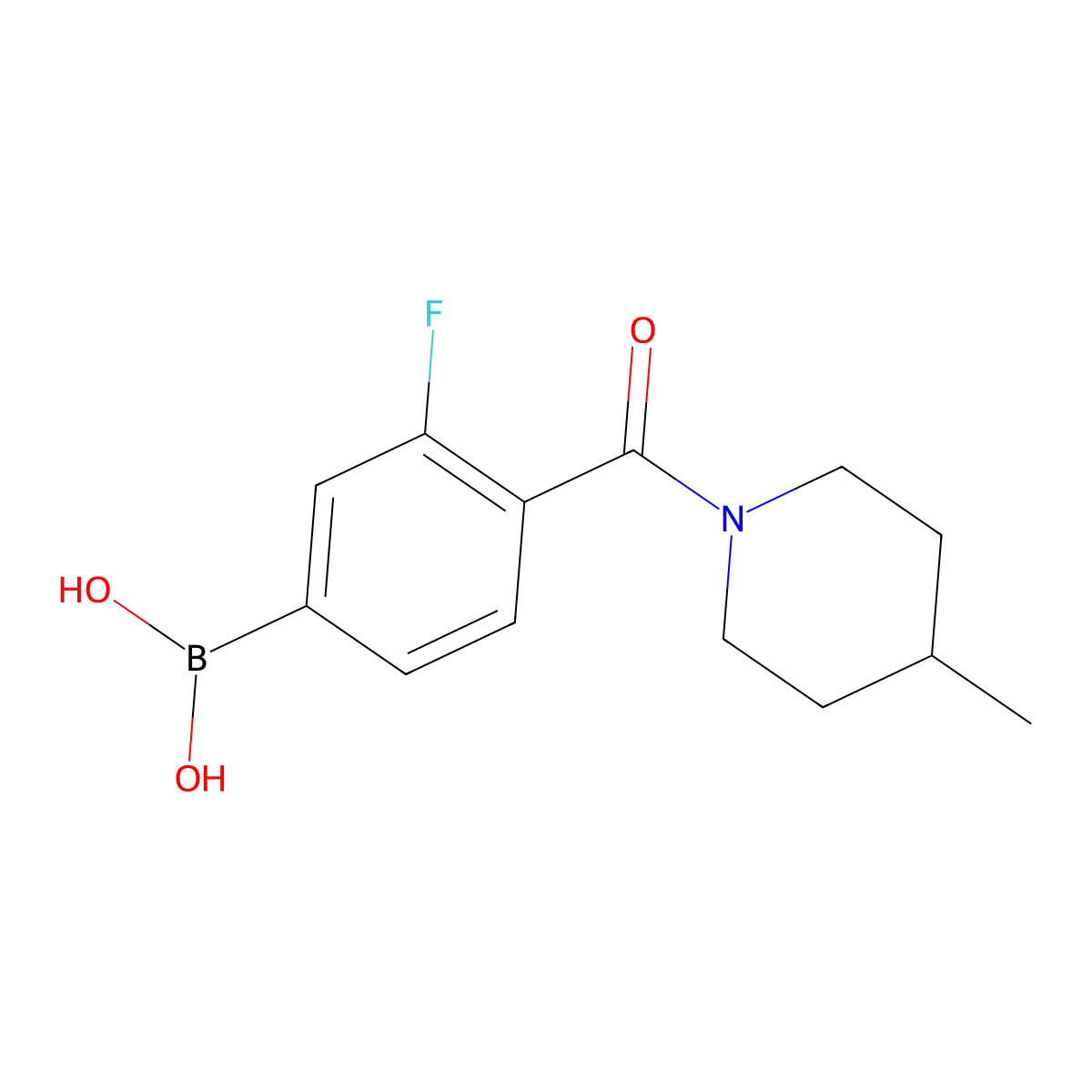 3-Fluoro-4-(4-methylpiperidine-1-carbonyl)phenylboronic acid molecular structure, CAS 1449132-53-9