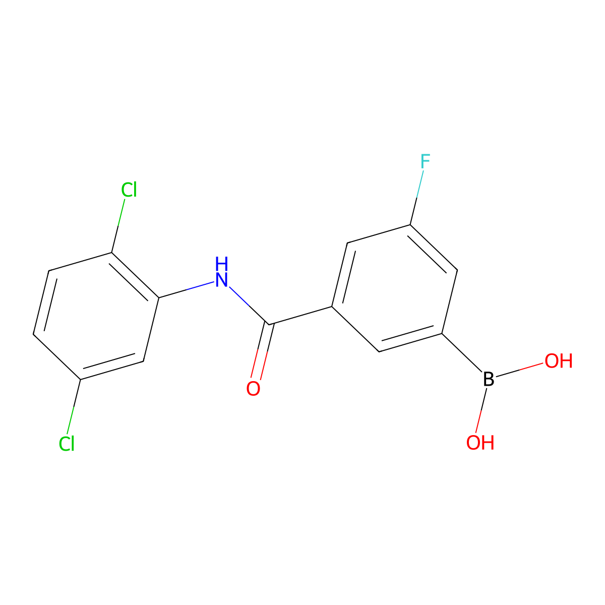 5-(2,5-Dichlorophenylcarbamoyl)-3-fluorobenzeneboronic acid molecular structure, CAS 1449132-54-0