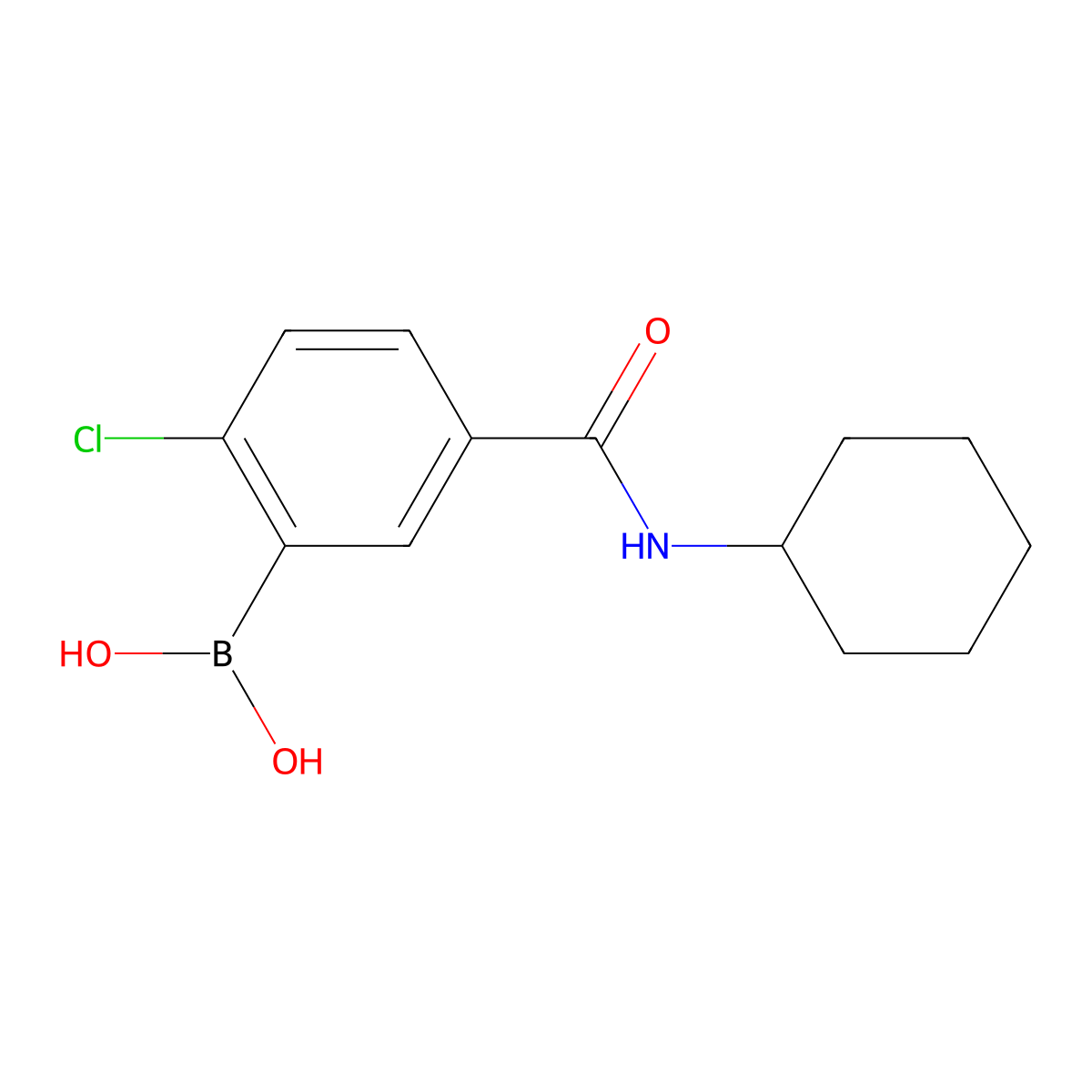 2-Chloro-5-(cyclohexylcarbamoyl)benzeneboronic acid molecular structure, CAS 1449132-56-2