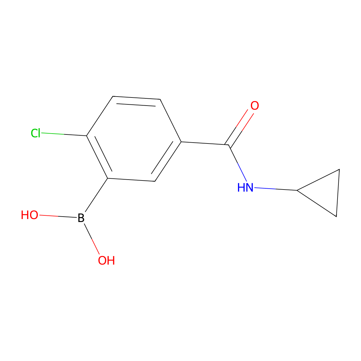 2-Chloro-5-(cyclopropylcarbamoyl)phenylboronic acid molecular structure, CAS 1449132-64-2
