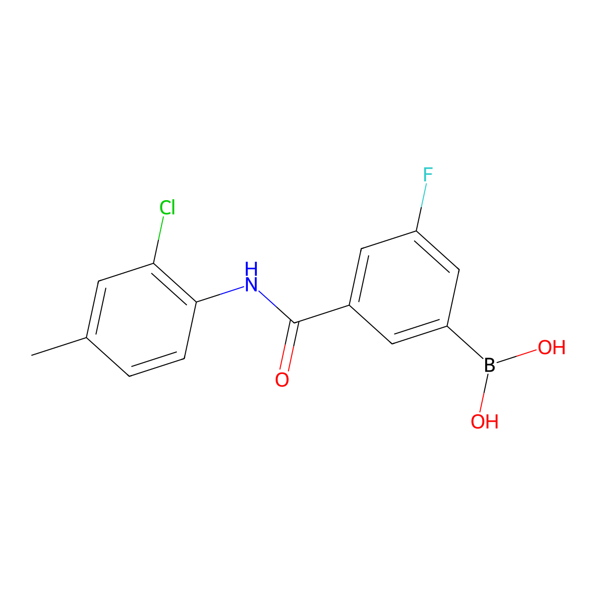 5-(2-Chloro-4-methylphenylcarbamoyl)-3-fluorobenzeneboronic acid molecular structure, CAS 1449132-68-6